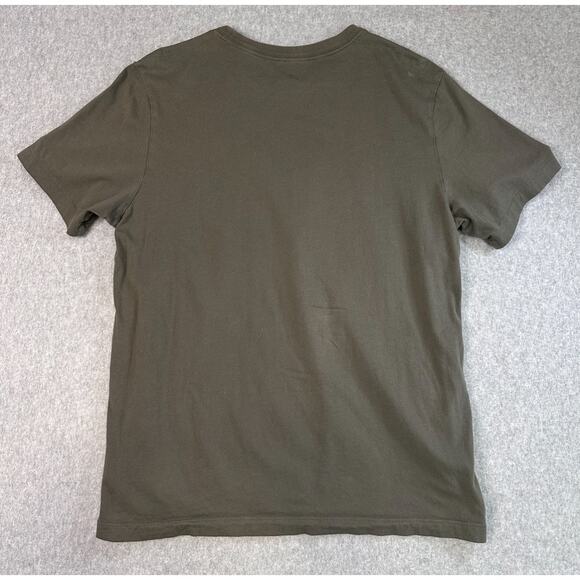 Nike Double Swoosh T-Shirt Men's L Green Crew Neck Shirt Short Sleeve Tee Cotton - Picture 3 of 6